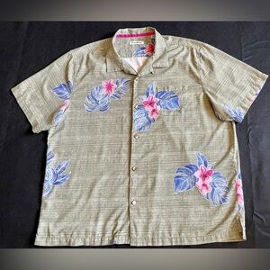 Tommy Bahama Men’s Gray Short Sleeve Button Up Hawaiian Shirt Size 3XL